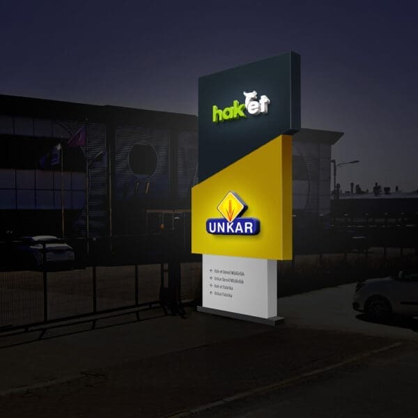 3D totem tabela tasarımı