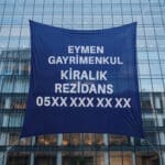 Emlakçı bez baskı afişi