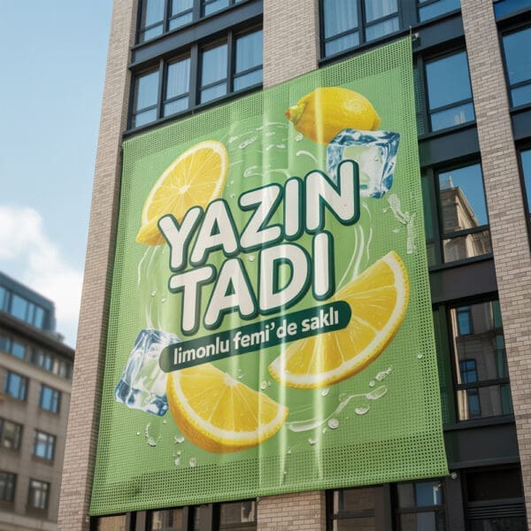 Mesh branda baskı - delikli branda